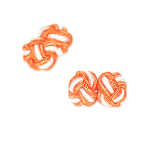 Manschettknopar - Manschettknopar rund orange-vit