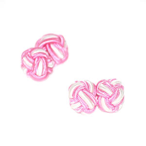 Manschettknopar - Manschettknopar rund rosa-vit
