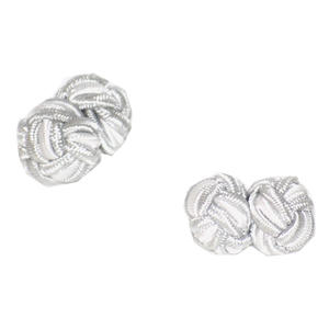 Manschettknopar - Manschettknopar rund silver-vit