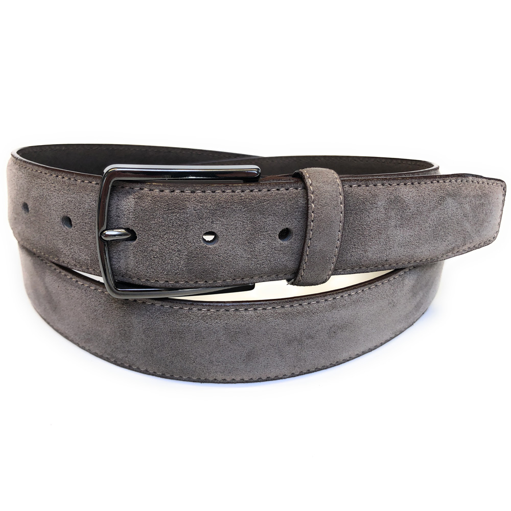 Mockabälte i läder Taupe 35mm