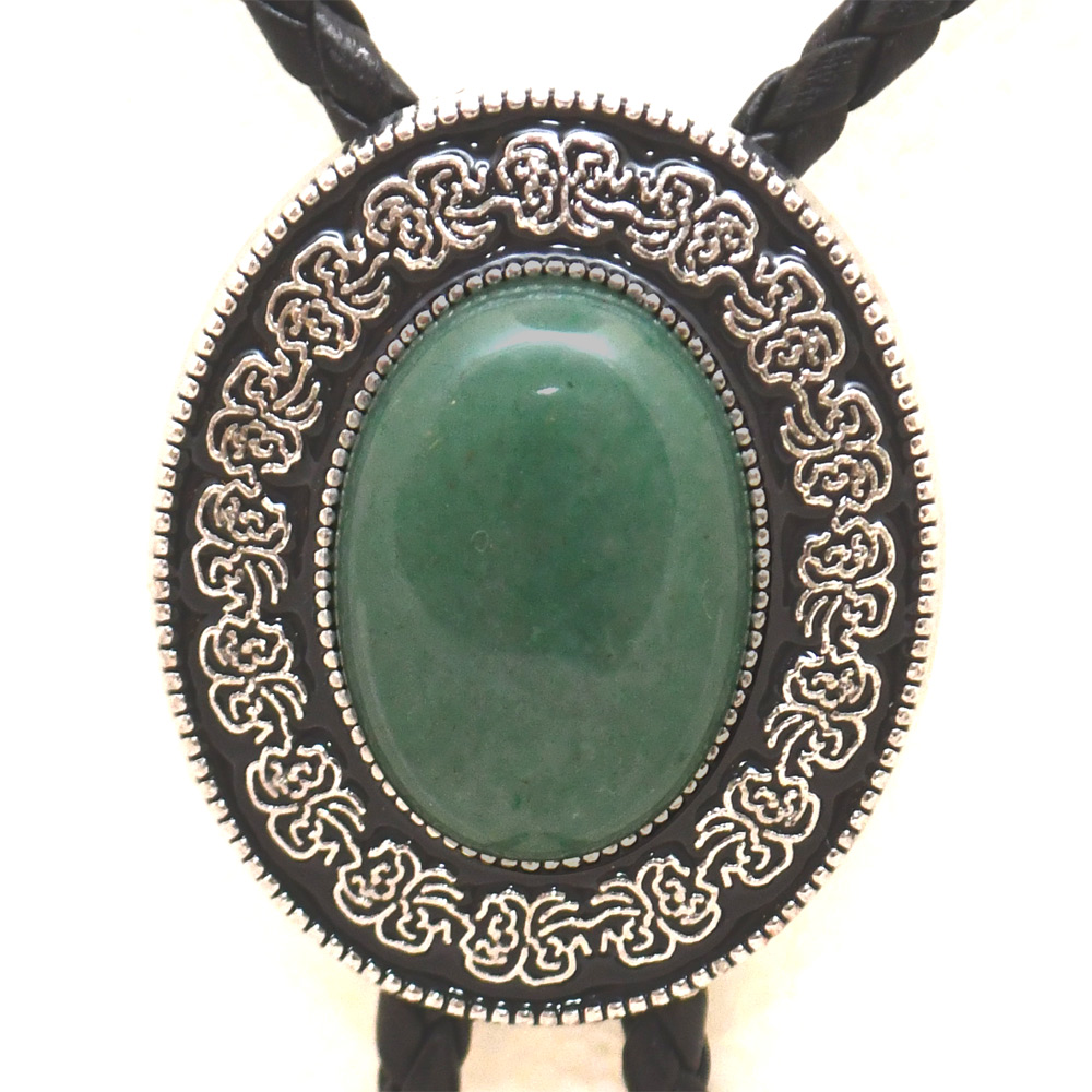 Bolotie OVAL GREEN MEDALLION