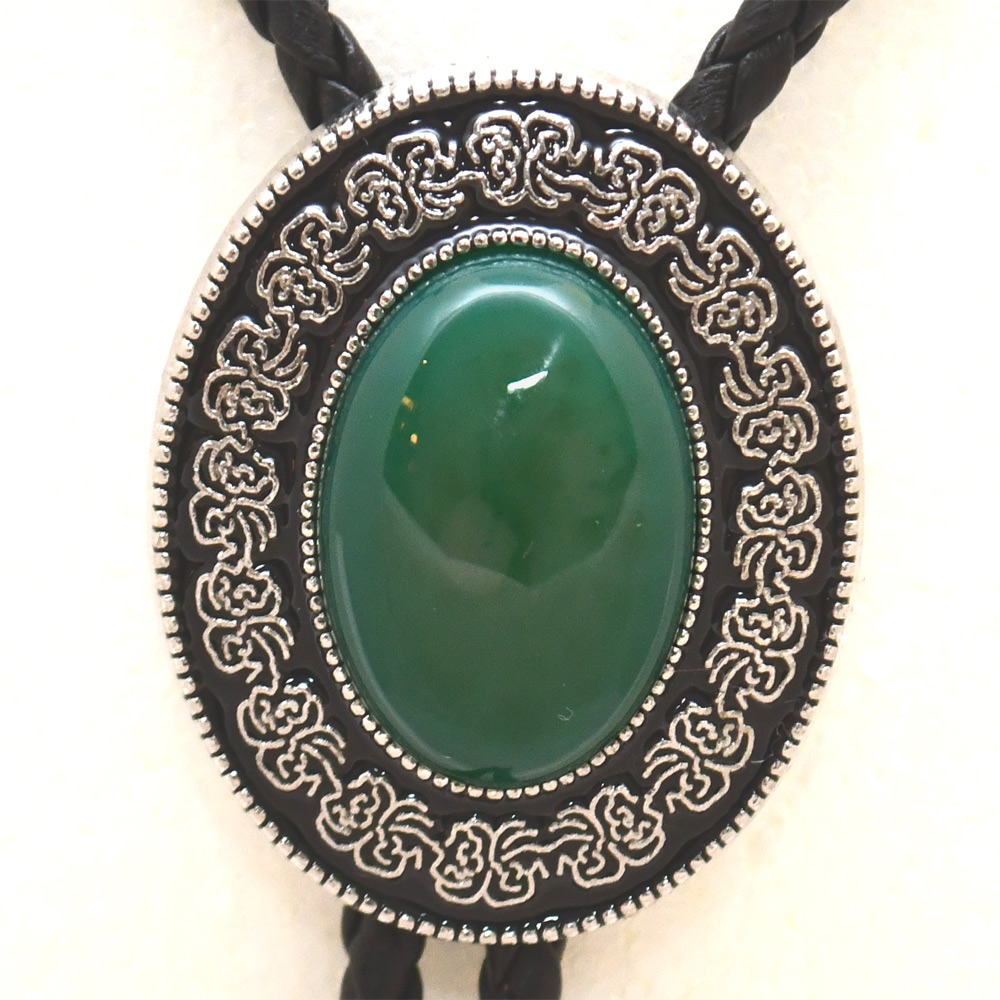 Bolotie OVAL DARK GREEN MEDALLION