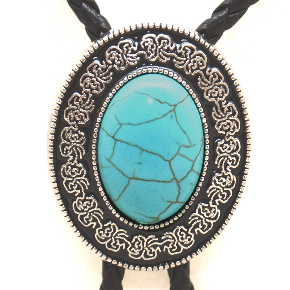 Bolotie OVAL BLUE CRACKS MEDALLION