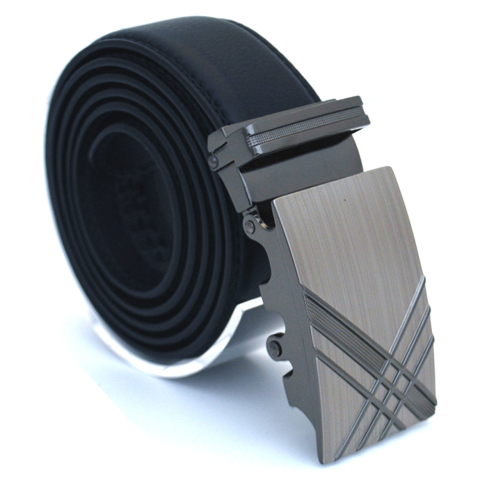 Läderbälte stripe svart 974