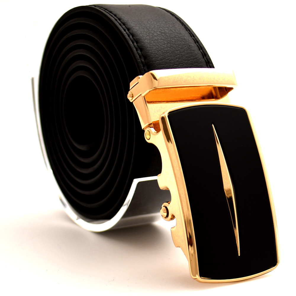 Läderbälte stripe svart 995