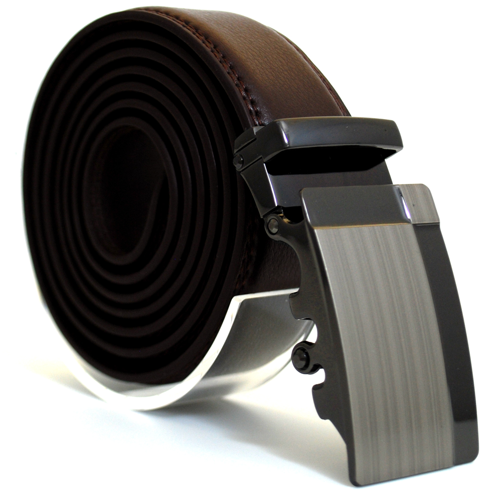 Läderbälte stripe brun 1009 B