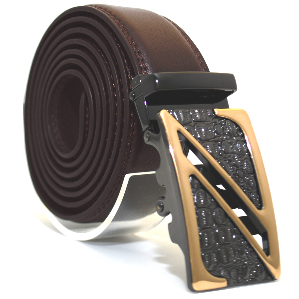 Läderbälte stripe brun 1010 B