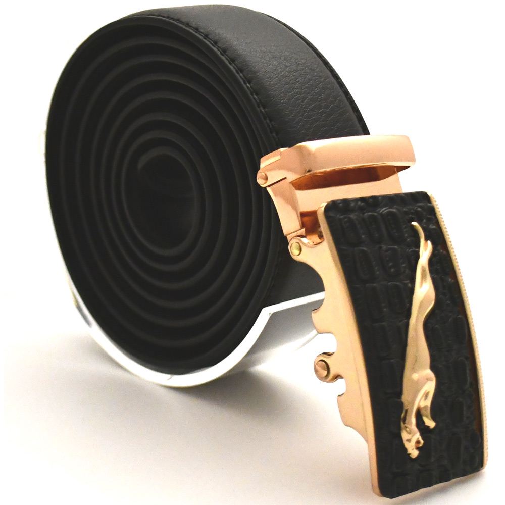 Läderbälte stripe svart 1020