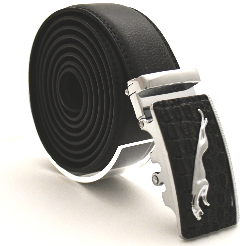 Läderbälte stripe svart 1021