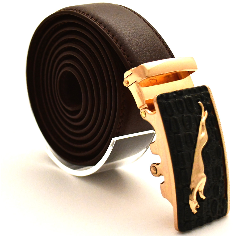 Läderbälte stripe brun 1020B