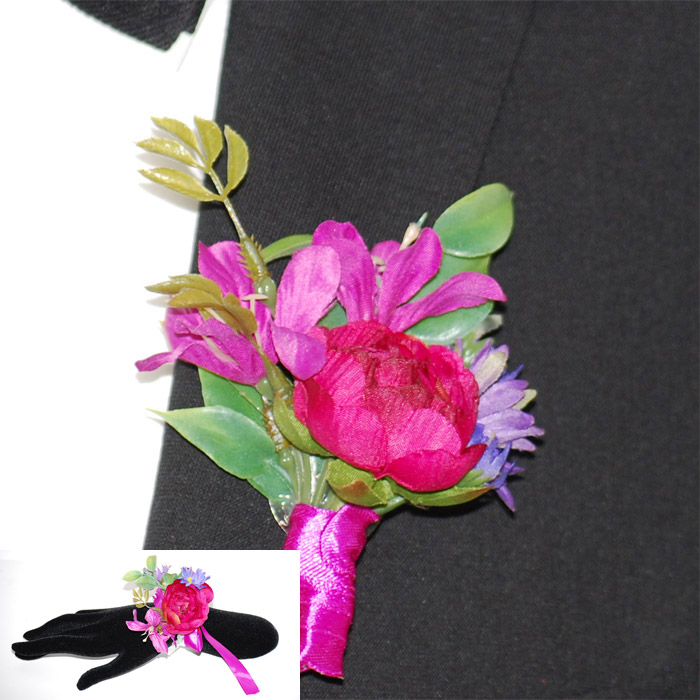Corsage Pion Liten Rosa Par