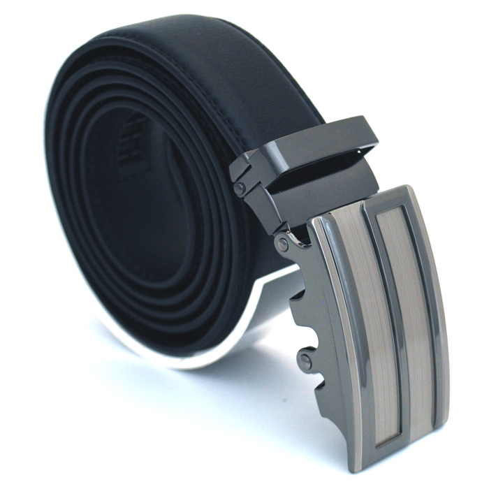 Läderbälte stripe svart 972