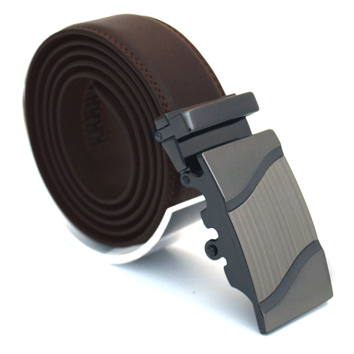 Läderbälte stripe brun 977B