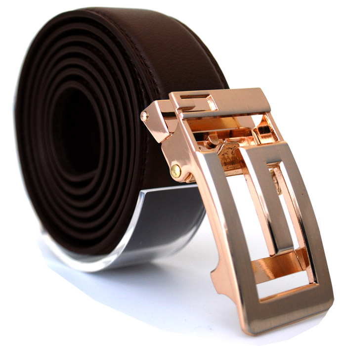 Läderbälte stripe brun 981B