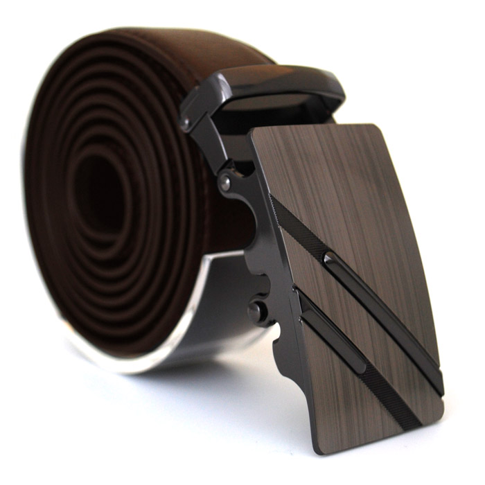 Läderbälte stripe brun 985B