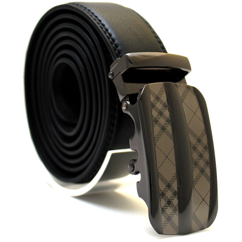 Läderbälte stripe svart 1003