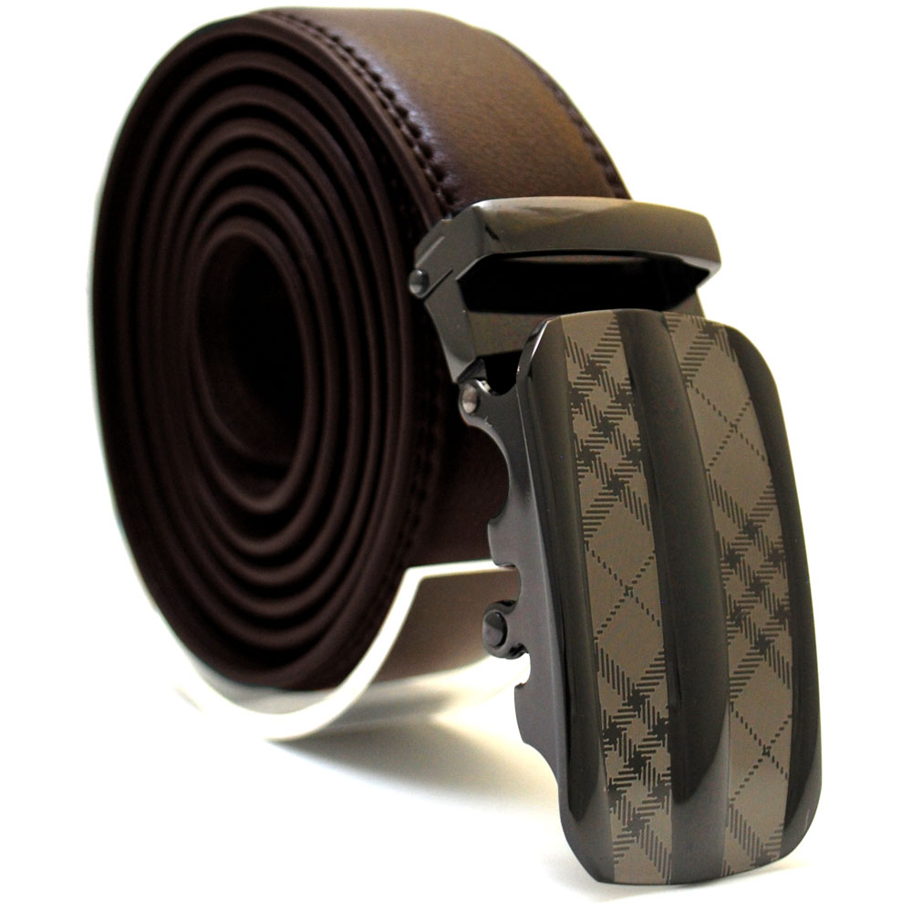 Läderbälte stripe brun 1003 B
